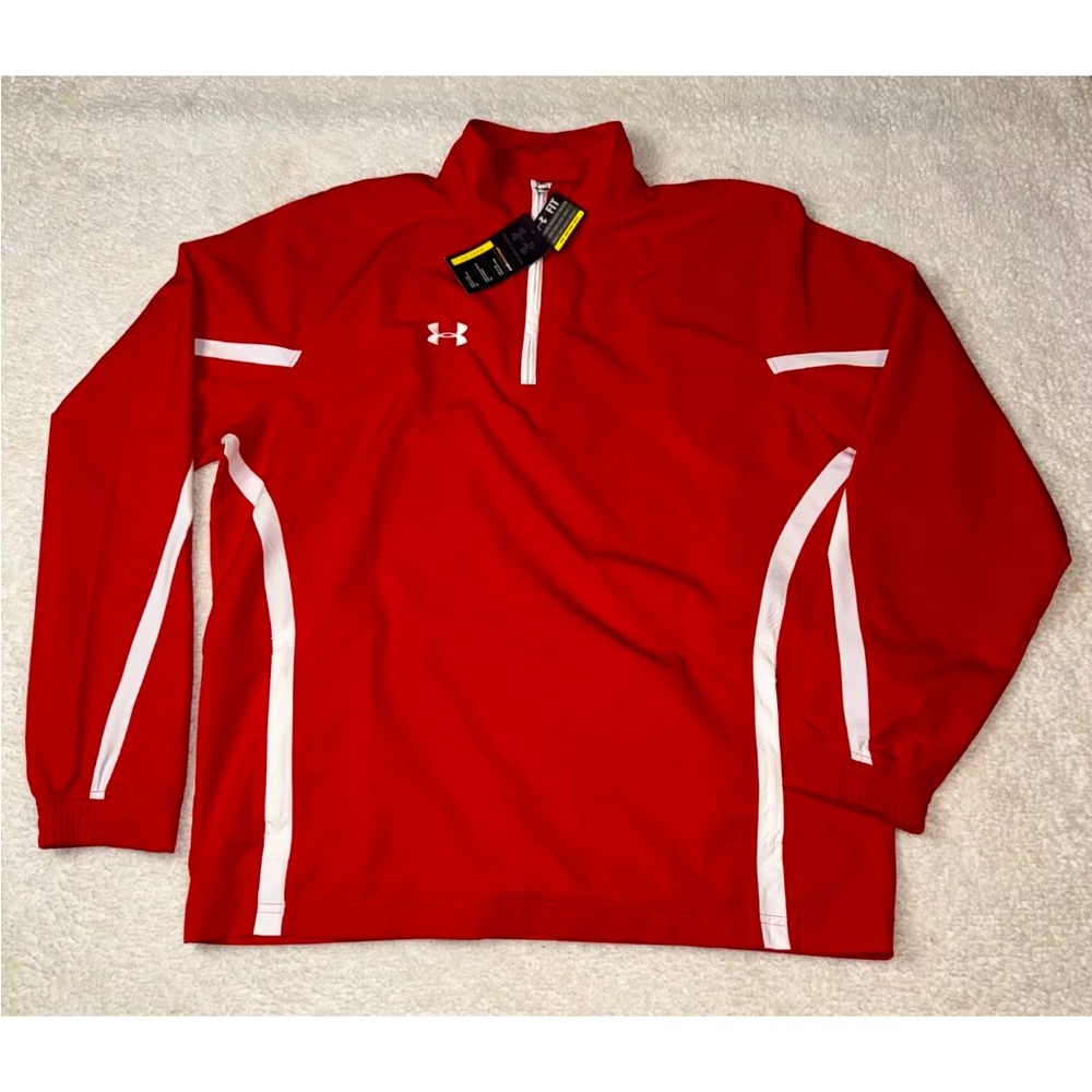 Under Armour All Season Gear NWT Loose 1/4 Zip Jacket Men's Large Red - Picture 1 of 11